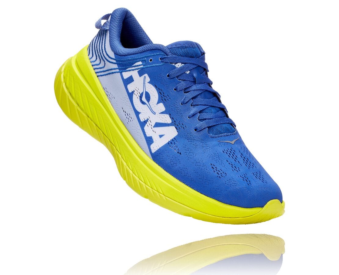 Hoka One One Carbon X South Africa - Mens Road Running Shoes - Blue / Rose,XGCBM-3045